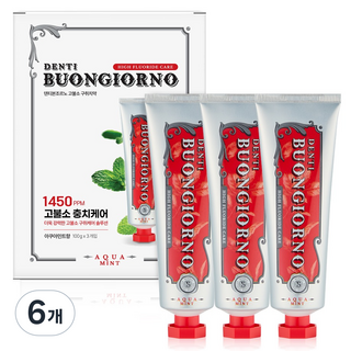 덴티본조르노 구취제거 1450 치약, 100g, 6개