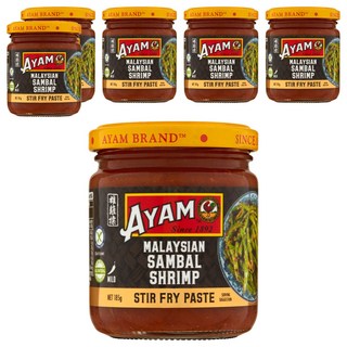 AYAM 雄雞標 參巴蝦米醬, 185g, 6罐