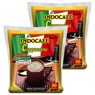 INDOCAFE CAPPUCCINO SACHET 卡布奇諾咖啡 三合一咖啡, 25g, 50包, 2袋