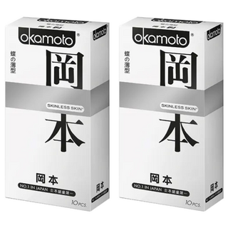 okamoto 岡本 Skinless蝶薄型保險套, 10個, 2盒