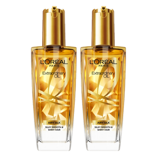 L'OREAL PARiS 巴黎萊雅 金緻護髮精油金色款, 裸感質地 清爽不黏膩 深層賦活 髮絲柔順閃耀 高濃度植萃精油 撫平毛躁 秀髮順滑如絲, 100ml, 2瓶