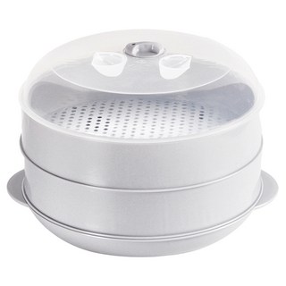 키에 전자레인지 플라스틱 찜기 2단 25.5cm, 그레이, 1개