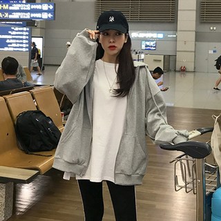 Lalaon 基本款素色長袖拉鍊連帽外套 TSP1001