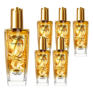 L'OREAL PARiS 巴黎萊雅 金緻護髮精油金色款 裸感質地 清爽不黏膩 深層賦活 高濃度植萃精油 撫平毛躁 秀髮順滑如絲, 100ml, 6瓶