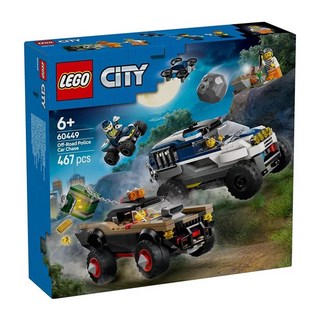 LEGO 樂高 60449 城市系列 越野警車追逐戰 積木玩具, 1盒, 混和顏色