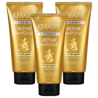 KERASYS Advanced 10X 角蛋白修復護髮膜，多重安瓶精華，深層滋養髮絲, 300ml, 3條