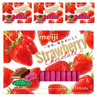 메이지 스트로베리 초콜릿 블록, 120g, 4개
