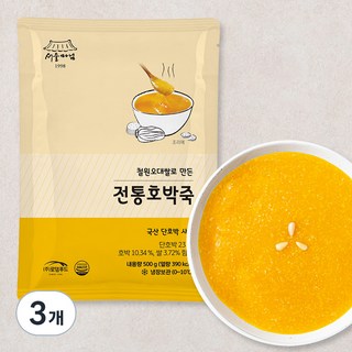 서울마님죽 전통 호박죽 (냉장), 500g, 3개