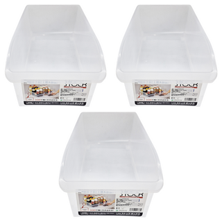 FUDOGIKEN 不動技研 斜口手把附輪收納盒 F2555, 透明, 3個