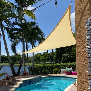 Masyatu 遮光網 遮陽網 遮陽棚 三角形, 米色