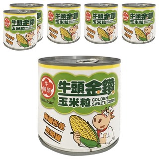 牛頭牌 金鑽玉米粒 顆粒飽滿 脆甜多汁, 340g, 6罐