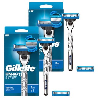 Gillette 吉列 正品 Mach3 鋒速刮鬍刀 + 替換刀片 2入, 1個, 2個