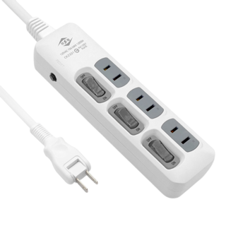 WeiTien 威電 3開3座 2孔延長線 15尺, 4.5m, CK2331, 1個