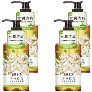 SOAPBERRY 古寶無患子 水嫩沐浴精華露 青檸橙花 含積雪草萃取 法國薄荷純露與香檬萃取, 600g, 4瓶