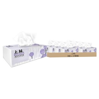 上純 抽取式衛生紙 100張, 10個裝, 8組