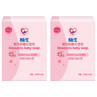 Johnson's 嬌生 嬰兒粉嫩花香皂 無添加Paraben防腐劑, 480g, 2盒