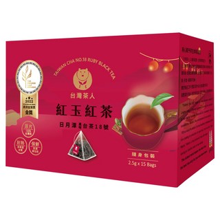 台灣茶人 100%金葉金獎台灣茶 日月潭紅玉紅茶, 2.5g, 15包, 1盒