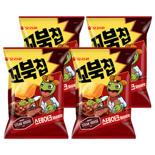 ORION 好麗友 烏龜脆片 芥末牛排, 80g, 4包