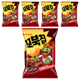 ORION 好麗友 烏龜脆片 芥末牛排, 80g, 5包