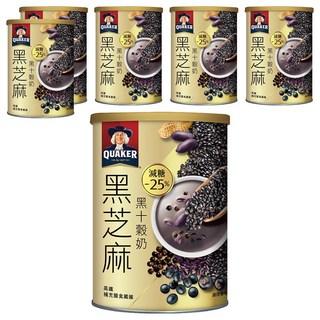 QUAKER 桂格 黑芝麻黑十穀奶, 390g, 6罐