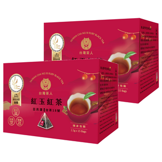 台灣茶人 100%金葉金獎台灣茶 日月潭紅玉紅茶, 2.5g, 15包, 2盒