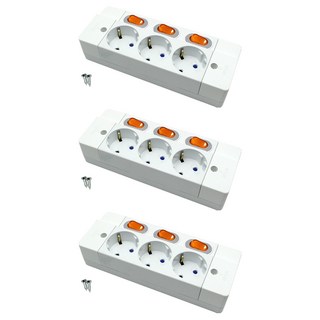 개별스위치 노출 전선형 멀티탭 3구 E-8257, 3개
