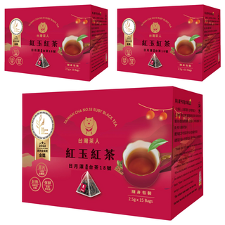 台灣茶人 100%台灣茶 日月潭紅玉紅茶, 2.5g, 15包, 3盒