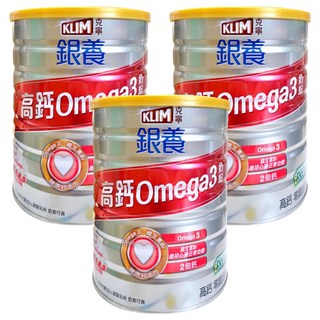 KLIM 克寧 銀養奶粉 高鈣Omega3配方, 含維生素B1，支持心臟功能, 1.5kg, 3罐