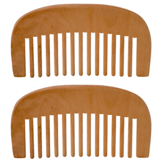 두피용 원목 반달 빗, 2개