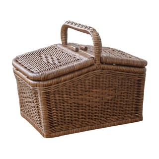Maison Indah 基本款 藤編野餐提籃 B601, 棕色, 1個