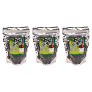 埔里農會 原味竹炭花生 (全素) 台灣產竹炭休閒美味, 250g, 3包