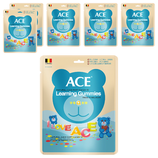 ACE字母Q軟糖 字母數字造型 植物萃取 綜合水果口味, 240g, 6包