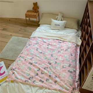 bebehome 柔軟親膚顆粒安撫毯 親子荳荳被 四季款, 粉獨角獸