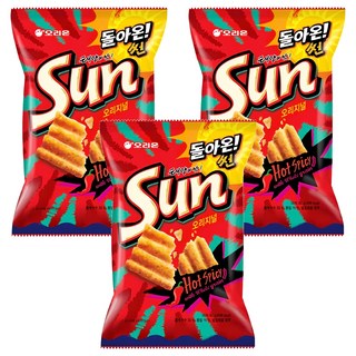 ORION 好麗友 陽光波浪玉米脆片 辣味, 80g, 3包