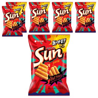 ORION 好麗友 陽光波浪玉米脆片 辣味, 80g, 6包
