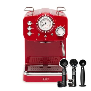 pLAniT 義式濃縮咖啡機 2in1, 紅色, 03_復古紅(PCM-F15R)