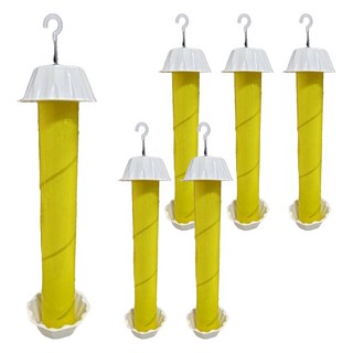 神捕 黏蠅紙 (掛筒型) 尺寸6.5x26公分 抓捕小型害蟲, 8g, 6支