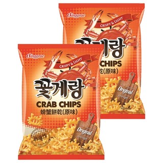 Binggrae 螃蟹餅乾 原味, 韓國國民餅乾, 非油炸, 片手取得 輕鬆入口, 70g, 2包