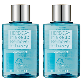 THE FACE SHOP 菲詩小舖 Herb Day 唇眼卸妝液 防水唇眼卸妝液, 130ml, 2個