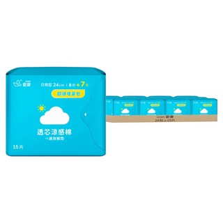 icon 愛康 透芯涼感衛生棉, 日用型(24cm), 15片, 24包