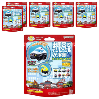BANDAI 勤務車系列 泡澡公仔沐浴球，車輪可轉動, 75g, 6包