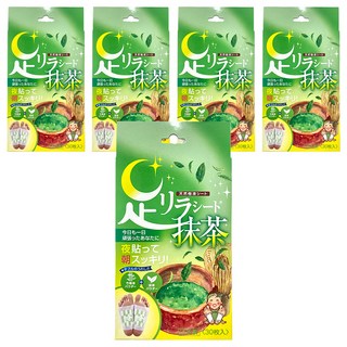 Ashirira 樹之惠 樹液足貼 抹茶 舒緩足部疲勞, 30個裝, 5包