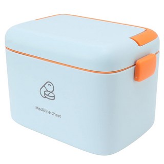 雙層醫藥急救保健收納箱 大款 藍色/橙色, 1個
