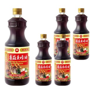 萬家香 香菇素蠔油 無味精添加 不含焦糖色素 黃豆與小麥基底, 1.2kg, 5瓶