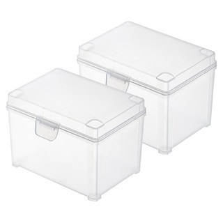 收納盒 2個, 透明磨砂, 2組