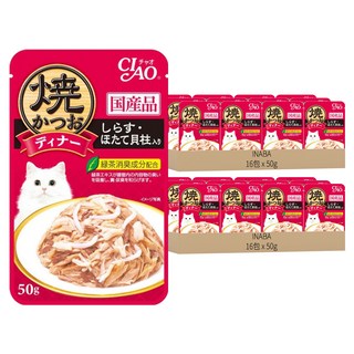 INABA 鰹魚燒餐包, IC-233 鰹魚 + 吻仔魚 + 扇貝, 50g, 32包