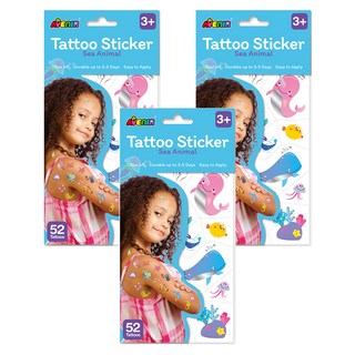 AVEnIR 童趣紋身貼紙, 3個, 海洋動物
