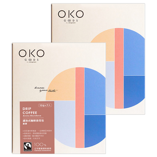 OKO 生態綠 濾泡式咖啡掛耳包 濃醇 10g, 7包, 2盒