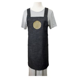 LASSLEY 蕾絲妮 生命之花圍裙, 牛仔布, 1件