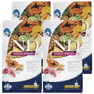 N&D 幼貓 FTC0天然熱帶水果系列 乾飼料, 羊肉木瓜, 300g, 4包